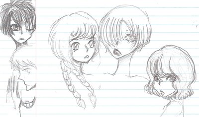 Random pictures I drew on my homework, so I lost some points for that~ <br />I really need a tablet ;-;