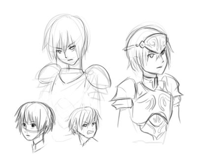Practice sketches for the online rpg aspect