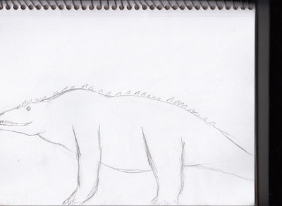 What does an outdated depiction of a megalosaurus have to do with the story? Wait and see!