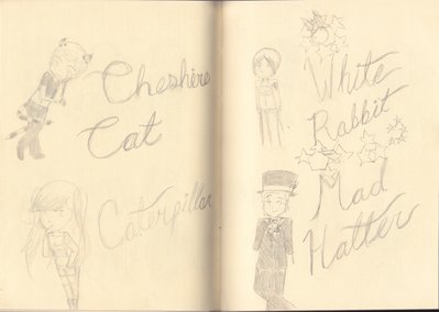 Cheshire Cat, The Caterpillar, The White Rabbit, and The Mad Hatter