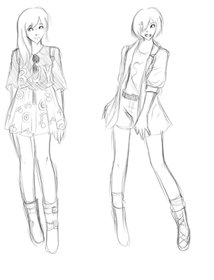 Practice drawing clothes