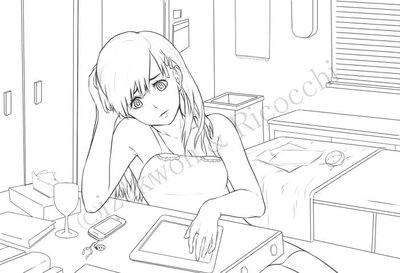 This is the promotional picture WIP. I'll color it tomorrow :3