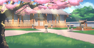 The Kimura shrine, one of the many backgrounds in the visual novel