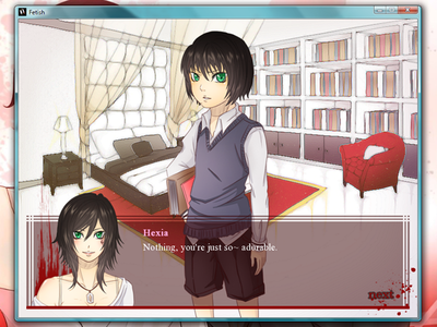 Hexia's sprite finally!!!!!! and yeah, customized dialogue box &gt;w&lt;