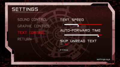 The red text is selected, the semi-transparent text are unhovered options, and the &quot;Close&quot; is an example of a choice while hovered.