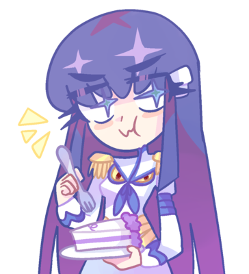 cake and satsuki kiryuin<br /><br />satsuki kiryuin and cake<br /><br />a beautiful pair