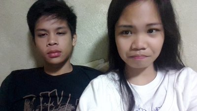 Early morning selfie? Ick. Haha. Our just-woke-up face.