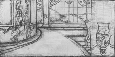 Most days I don't have time to sit down and draw on the computer- so I draw in class! It occupies my time very well... perhaps too well.<br /><br />This is a little sneak at some of the backgrounds in the princess otome some of you may have seen in the Recruitment thread. xD No one will shoot me if I post some rough bgs here! I hope...