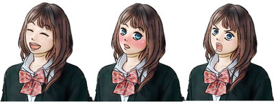 Some of Mari's facial expressions.