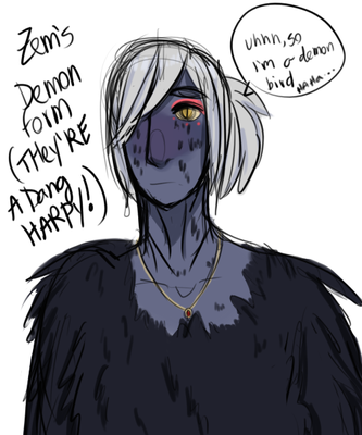 look at this precious bab.<br />They're super flustered so bam demon harpy.