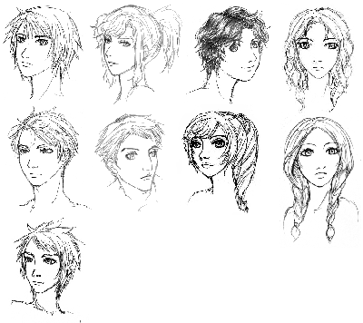 Initial Sketches:<br />Logan, Thomas, Jacob, Aden<br />Dorian, Bastian, Kitani, Madison<br />Cassandra