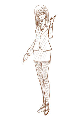 Example character sketch for hentai CG. Not free for distribution or use by any other parties.