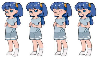 Non-possessed Genny sprites. She cute.