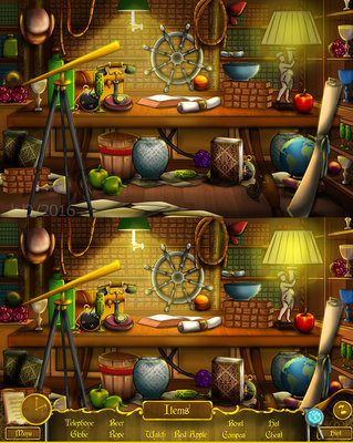 draw objects and in game for hidden object game