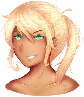 His ponytail is a mess, I know, but I only noticed it after I almost finished coloring it... :´D