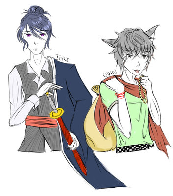 Designs on Iori (right) and Odin (left)