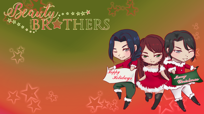 The Holiday chibis for Anomalis' Beauty and the Brothers project.