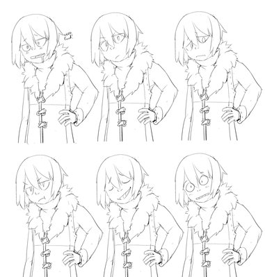 A sheet of 6 expressions. &lt;3