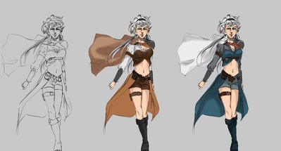 Main heroine early sketches