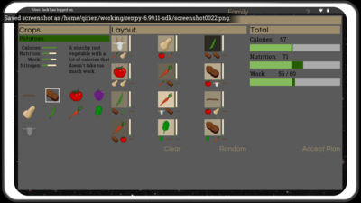 Farm Planning Screen