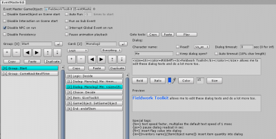 Close up of the EventMaster editor.