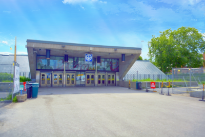 metro station in the middle of a park