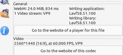 MediaInfo grabbed from encoded animation 1 with VP9