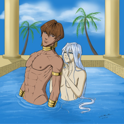 Seto Bathing with Kisara Colored.jpg