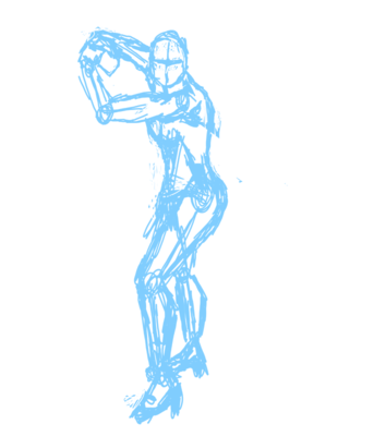 Very quickly sketched out the skeleton of the girl.