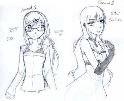 Erika in megane mode and Sachiko's second version