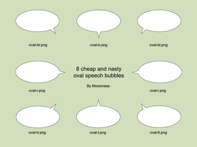 Preview image of all the oval speech bubbles contained in the zip.